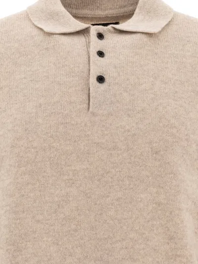 Beams Plus Wool Polo Shirt In Neutral
