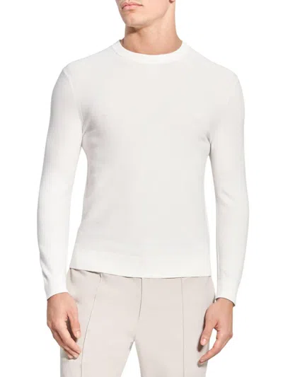 Theory Men's Riland Crewneck Sweater In White