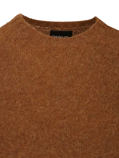 Howlin' Shetland Wool Crew Neck Knitwear Brown In Brown
