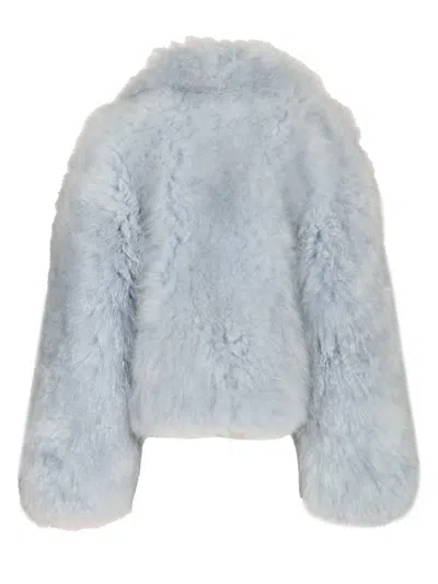Numero Otto Short Jacket Coats Light Blue In Blue