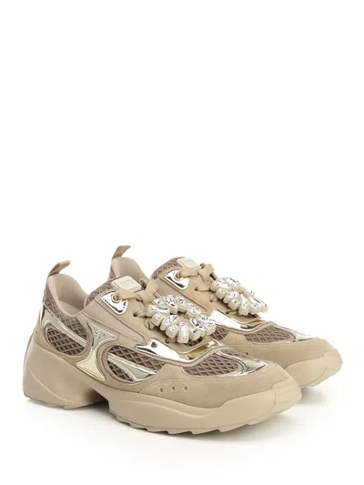 Roger Vivier Viv' On The Run Sneakers Beige In Neutral