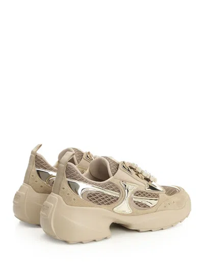 Roger Vivier Viv' On The Run Sneakers Beige In Neutral