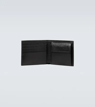 Prada Saffiano Leather Billfold Wallet In Black