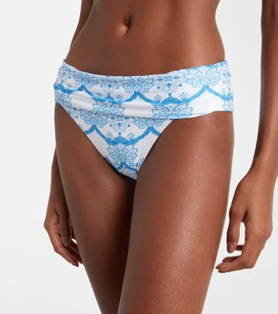 Melissa Odabash Brussels Printed Bikini Bottoms In White