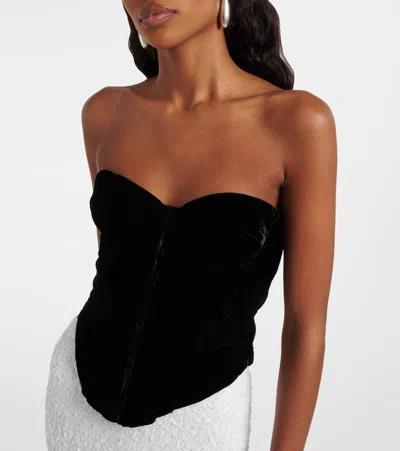Rotate Birger Christensen Velvet Bustier In Black