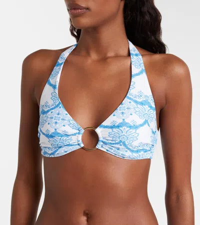 Melissa Odabash Brussels Printed Bikini Top In Blue