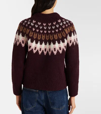 Veronica Beard Anne Fairisle Pullover In Raisin Multi In Brown