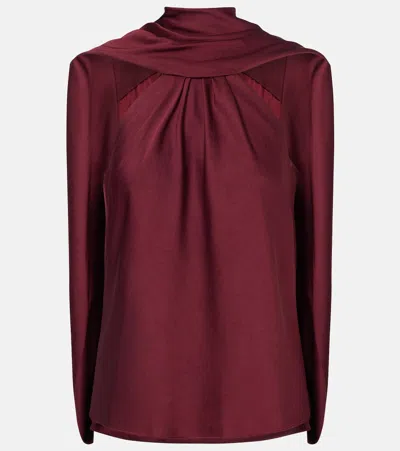 Simkhai Womens Oxblood Scarlett Cape Satin Top In Burgundy