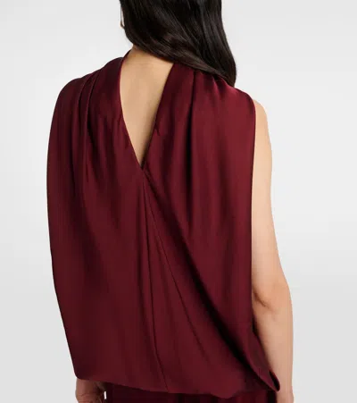 Simkhai Womens Oxblood Scarlett Cape Satin Top In Burgundy