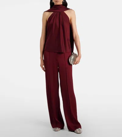 Simkhai Womens Oxblood Scarlett Cape Satin Top In Burgundy