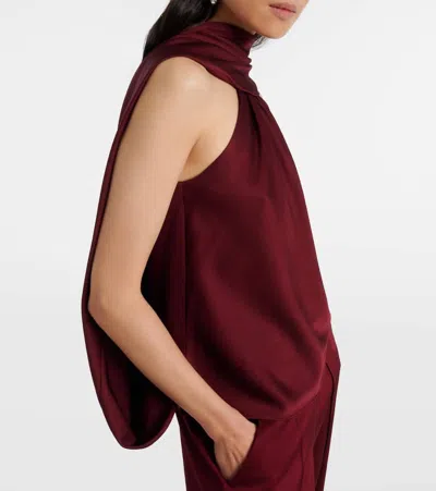 Simkhai Womens Oxblood Scarlett Cape Satin Top In Burgundy