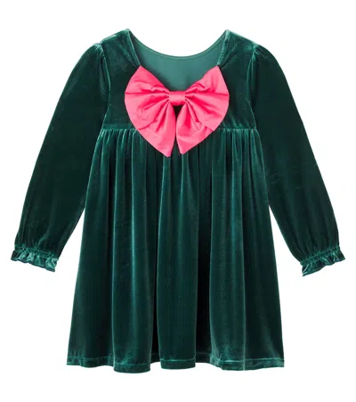 Konges Sløjd Konges Slojd Bow-detail Velvet Dress In Animal Print