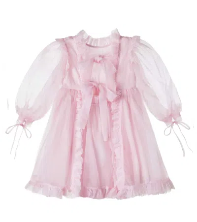 Petite Amalie Bow-detail Silk Organza Dress In Animal Print