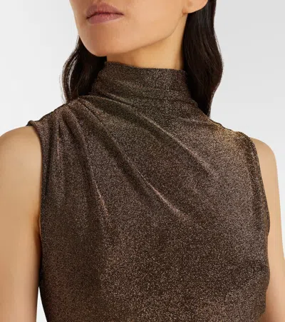 Veronica Beard Mylie Sleeveless Top In Antique Gold Lurex In Brown