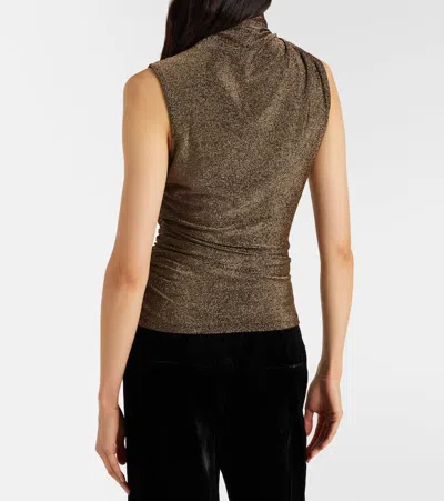 Veronica Beard Mylie Sleeveless Top In Antique Gold Lurex In Brown