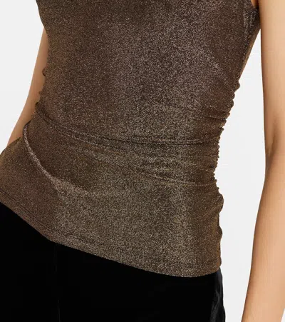 Veronica Beard Mylie Sleeveless Top In Antique Gold Lurex In Brown
