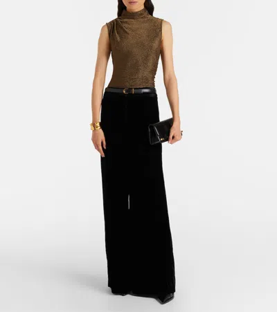 Veronica Beard Mylie Sleeveless Top In Antique Gold Lurex In Brown