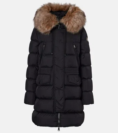 Moncler Aphroti Shearling-trimmed Hooded Down Coat In Multi