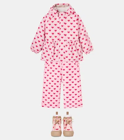 Konges Sløjd Mismou Hooded Printed Jacket In Pink