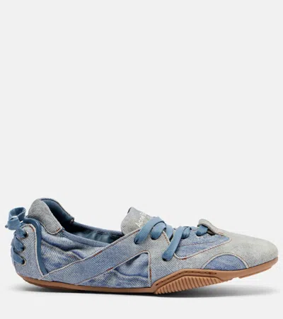 Acne Studios Trompe L'ail Leather Flats In Multi