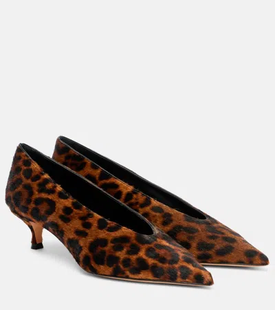 Le Monde Beryl Leopard-print Calf Hair Pumps In Brown