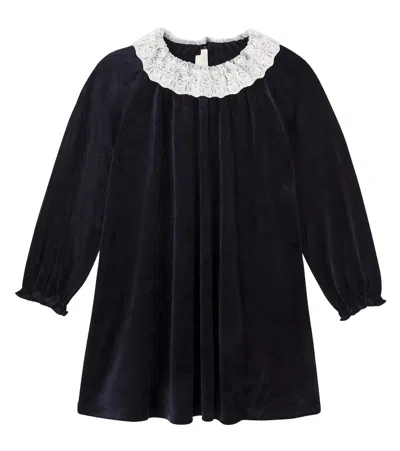 Konges Sløjd Konges Slojd Lace-trimmed Velvet Dress In Animal Print