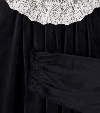 Konges Sløjd Konges Slojd Lace-trimmed Velvet Dress In Animal Print