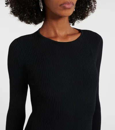 Rotate Birger Christensen Cutout Ribbed-knit Maxi Dress In Multi