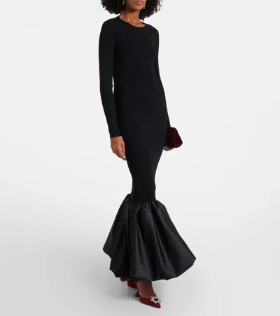 Rotate Birger Christensen Cutout Ribbed-knit Maxi Dress In Multi