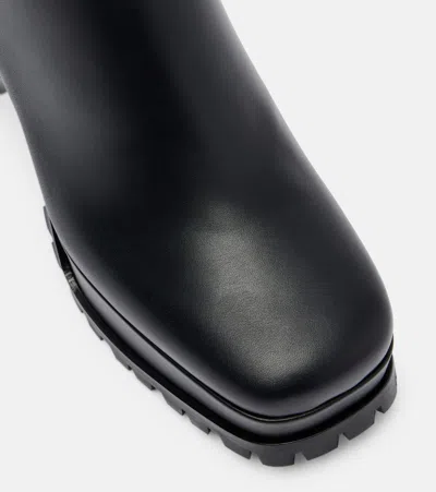 Gianvito Rossi Harlem Leather Platform Ankle Boots In Black
