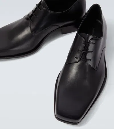 Balenciaga Concorde Leather Derby Shoes In Black
