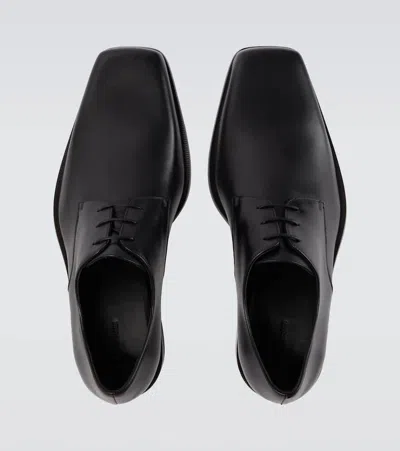Balenciaga Concorde Leather Derby Shoes In Black