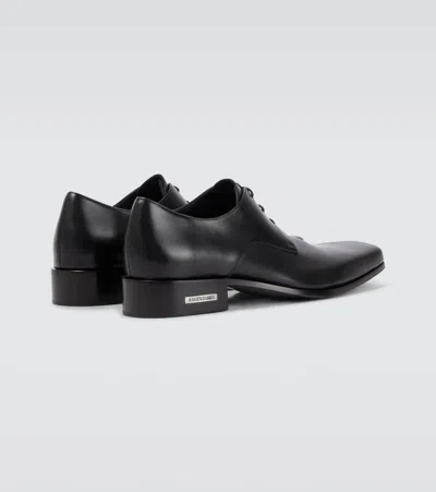 Balenciaga Concorde Leather Derby Shoes In Black