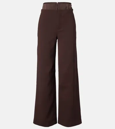 Rotate Birger Christensen High-rise Wide-leg Pants In Animal Print