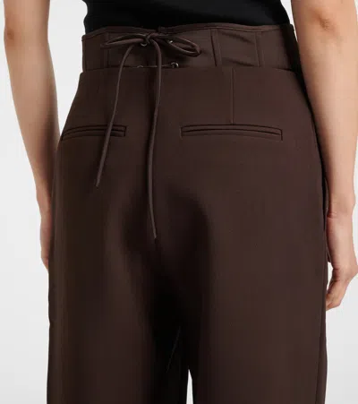 Rotate Birger Christensen High-rise Wide-leg Pants In Animal Print