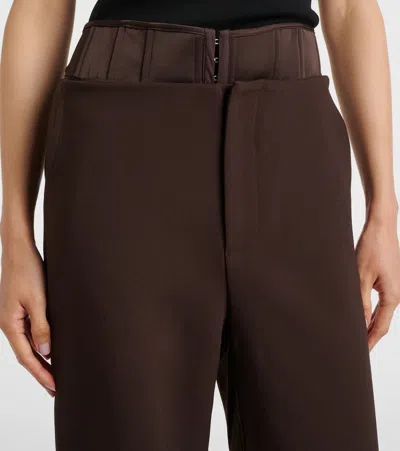 Rotate Birger Christensen High-rise Wide-leg Pants In Animal Print