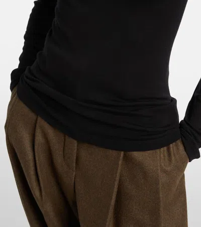 Loro Piana Virgin Wool Turtleneck Sweater In Black