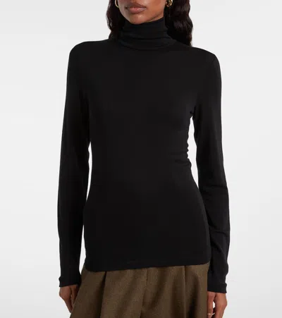 Loro Piana Virgin Wool Turtleneck Sweater In Black