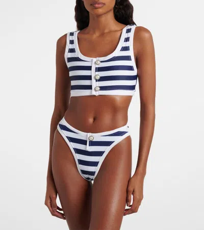 Same Grace Striped Bikini Bottoms In Multi