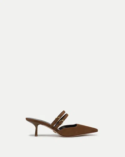 Veronica Beard Corrie Kitten-heel Mule In Brown