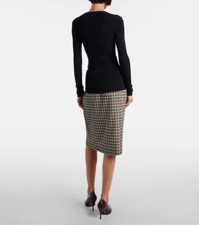 Prada Wool And Silk-blend Sweater In Black