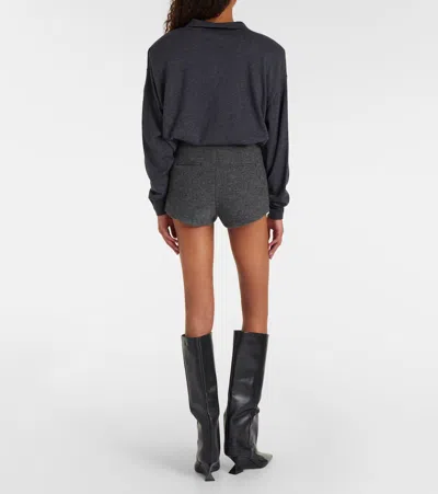 The Frankie Shop Vail Virgin Wool Shorts In Gray