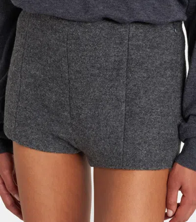 The Frankie Shop Vail Virgin Wool Shorts In Gray