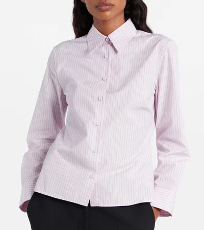 Calvin Klein Collection Pinstripe Cotton Poplin Shirt In Black
