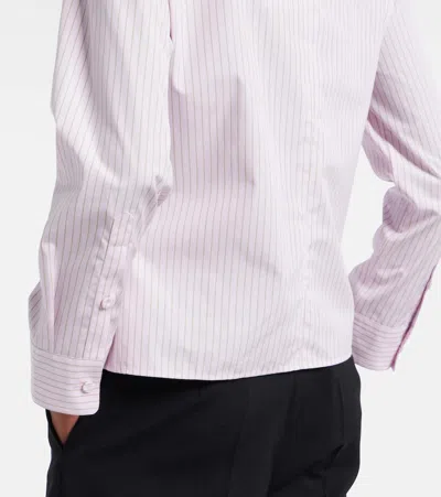 Calvin Klein Collection Pinstripe Cotton Poplin Shirt In Black