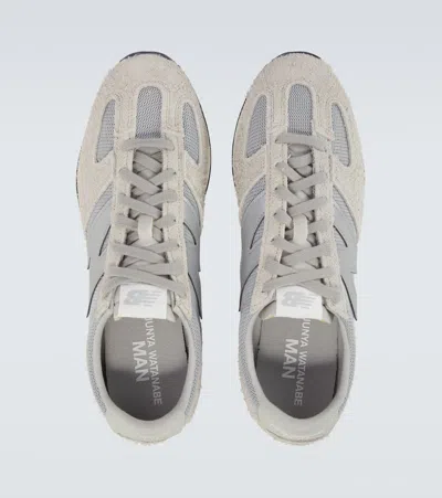 Junya Watanabe Casual Sneakers With Rubber Sole And Mesh Panels In Gray
