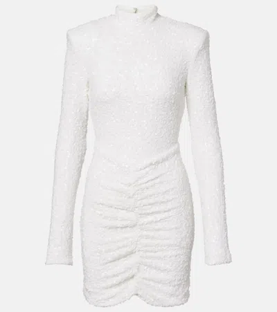 Rotate Birger Christensen Fitted Dress With High Neckline And Sequins In Animal Print