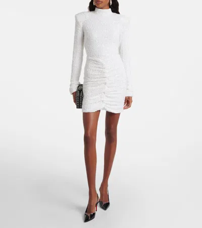 Rotate Birger Christensen Fitted Dress With High Neckline And Sequins In Animal Print