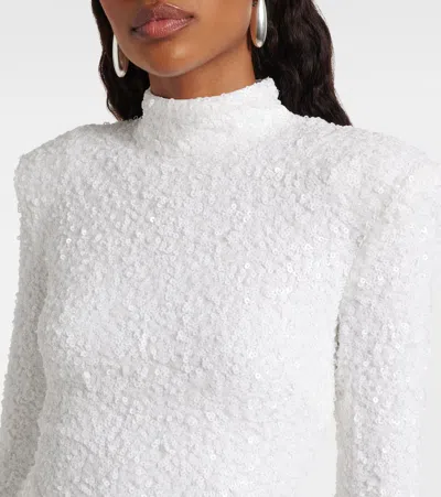 Rotate Birger Christensen Fitted Dress With High Neckline And Sequins In Animal Print