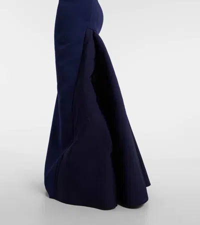 Safiyaa Sloane Embellished Crepe Gown In Blue